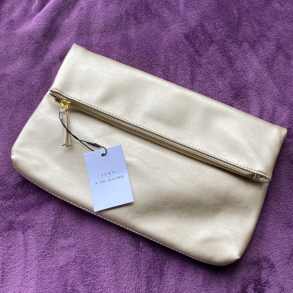 Jillian Harris Gold Metallic Clutch by FAWN for The Jilly Box